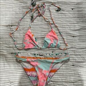 Tropical Print Bikini Set